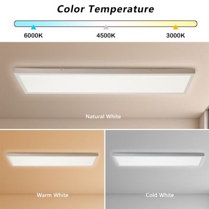 Brilagi - Dimmbare LED-Deckenleuchte für Badezimmer FRAME SMART LED/50W/230V 30x120 cm 3000-6000K IP44 weiß + Fernbedienung