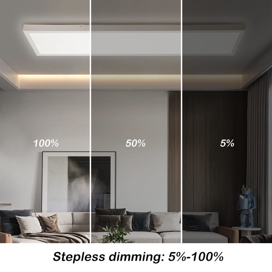 Brilagi - Dimmbare LED-Deckenleuchte für Badezimmer FRAME SMART LED/50W/230V 30x120 cm 3000-6000K IP44 weiß + Fernbedienung