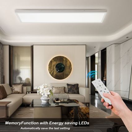 Brilagi - Dimmbare LED-Deckenleuchte für Badezimmer FRAME SMART LED/50W/230V 30x120 cm 3000-6000K IP44 weiß + Fernbedienung
