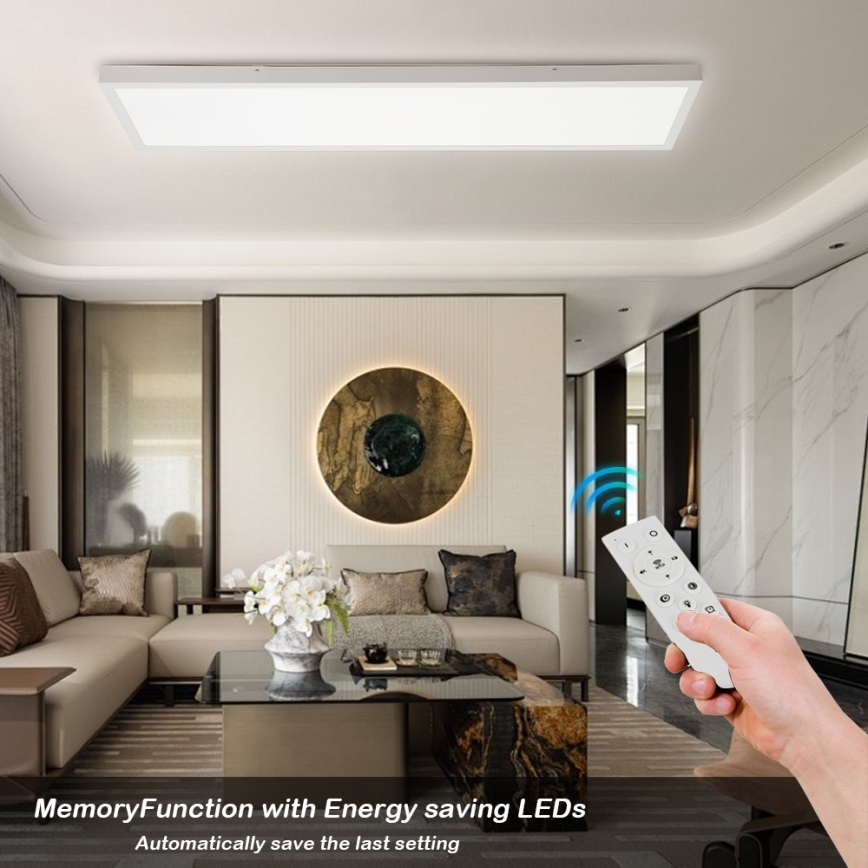 Brilagi - Dimmbare LED-Deckenleuchte für Badezimmer FRAME SMART LED/50W/230V 30x120 cm 3000-6000K IP44 weiß + Fernbedienung