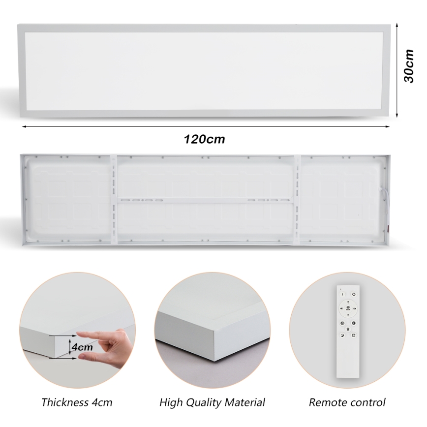 Brilagi - Dimmbare LED-Deckenleuchte für Badezimmer FRAME SMART LED/50W/230V 30x120 cm 3000-6000K IP44 weiß + Fernbedienung