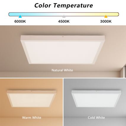 Brilagi - Dimmbare LED-Deckenleuchte für Badezimmer FRAME SMART LED/50W/230V 60x60 cm 3000-6000K IP44 weiß + Fernbedienung