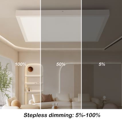 Brilagi - Dimmbare LED-Deckenleuchte für Badezimmer FRAME SMART LED/50W/230V 60x60 cm 3000-6000K IP44 weiß + Fernbedienung