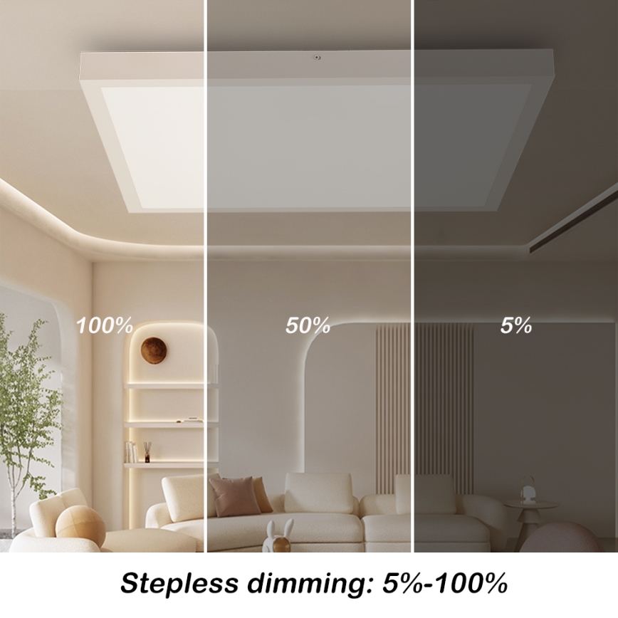 Brilagi - Dimmbare LED-Deckenleuchte für Badezimmer FRAME SMART LED/50W/230V 60x60 cm 3000-6000K IP44 weiß + Fernbedienung