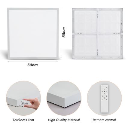Brilagi - Dimmbare LED-Deckenleuchte für Badezimmer FRAME SMART LED/50W/230V 60x60 cm 3000-6000K IP44 weiß + Fernbedienung