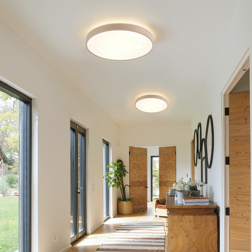 Brilagi - LED-dimmbare Deckenleuchte GLASS POOL DOUBLE LED/48W/230V 3000-6000K 40 cm beige + Fernbedienung