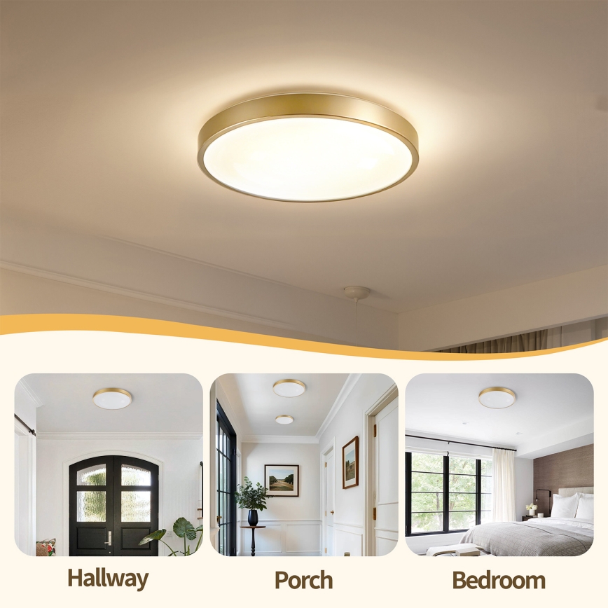 Brilagi - LED-dimmbare Deckenleuchte GLASS POOL DOUBLE LED/48W/230V 3000-6000K 40 cm goldfarben + Fernbedienung