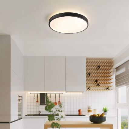 Brilagi - LED dimmbare Deckenleuchte GLASS POOL DOUBLE LED/48W/230V 3000-6000K 40 cm schwarz + Fernbedienung