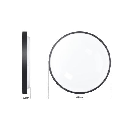 Brilagi - LED dimmbare Deckenleuchte GLASS POOL DOUBLE LED/48W/230V 3000-6000K 40 cm schwarz + Fernbedienung