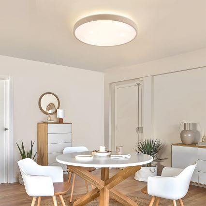 Brilagi - Dimmbare LED-Deckenleuchte GLASS POOL DOUBLE LED/60W/230V 3000-6000K 50 cm beige + Fernbedienung