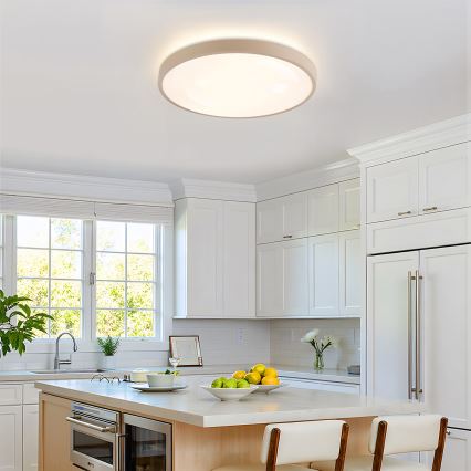 Brilagi - Dimmbare LED-Deckenleuchte GLASS POOL DOUBLE LED/60W/230V 3000-6000K 50 cm beige + Fernbedienung