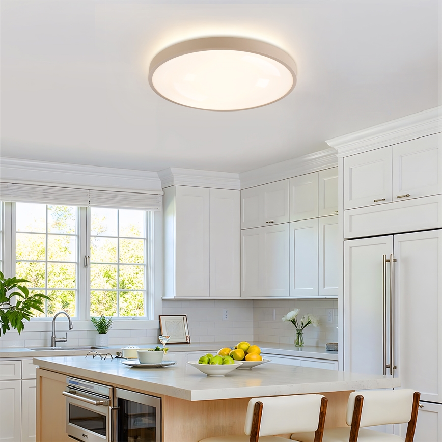 Brilagi - Dimmbare LED-Deckenleuchte GLASS POOL DOUBLE LED/60W/230V 3000-6000K 50 cm beige + Fernbedienung