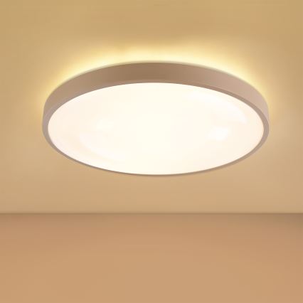 Brilagi - Dimmbare LED-Deckenleuchte GLASS POOL DOUBLE LED/60W/230V 3000-6000K 50 cm beige + Fernbedienung