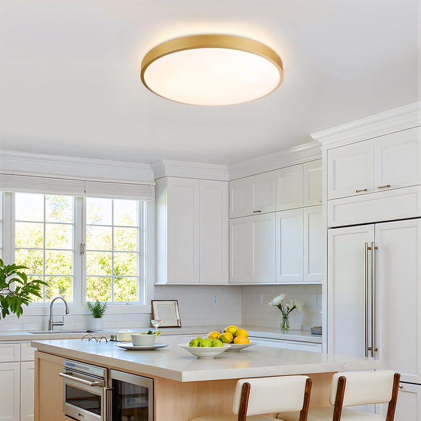 Brilagi - LED-dimmbare Deckenleuchte GLASS POOL DOUBLE LED/60W/230V 3000-6000K 50 cm gold + Fernbedienung