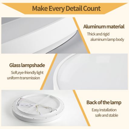 Brilagi - LED dimmbare Deckenleuchte GLASS POOL DOUBLE LED/60W/230V 3000-6000K 50 cm weiß + Fernbedienung