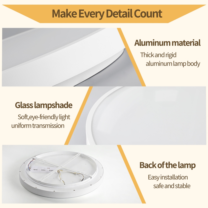 Brilagi - LED dimmbare Deckenleuchte GLASS POOL DOUBLE LED/60W/230V 3000-6000K 50 cm weiß + Fernbedienung