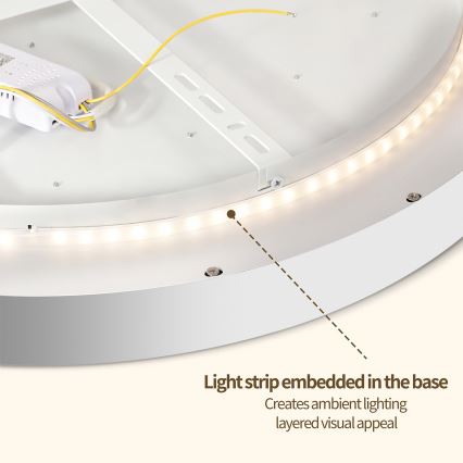 Brilagi - LED dimmbare Deckenleuchte GLASS POOL DOUBLE LED/60W/230V 3000-6000K 50 cm weiß + Fernbedienung