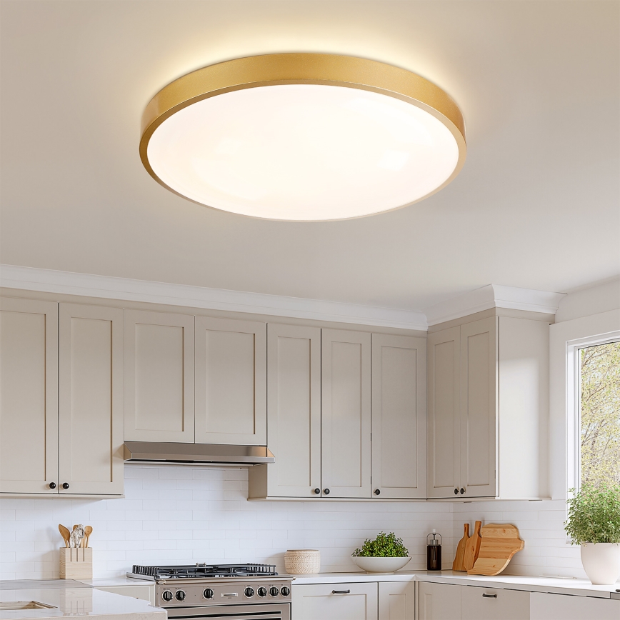 Brilagi - dimmbare LED-Deckenleuchte GLASS POOL DOUBLE LED/80W/230V 3000-6000K 60 cm goldfarben + Fernbedienung