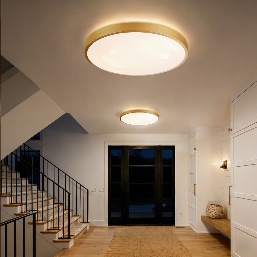 Brilagi - dimmbare LED-Deckenleuchte GLASS POOL DOUBLE LED/80W/230V 3000-6000K 60 cm goldfarben + Fernbedienung