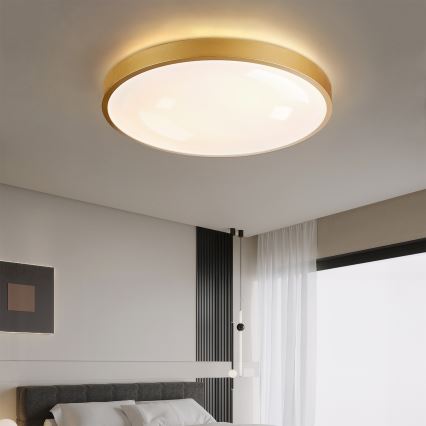 Brilagi - dimmbare LED-Deckenleuchte GLASS POOL DOUBLE LED/80W/230V 3000-6000K 60 cm goldfarben + Fernbedienung