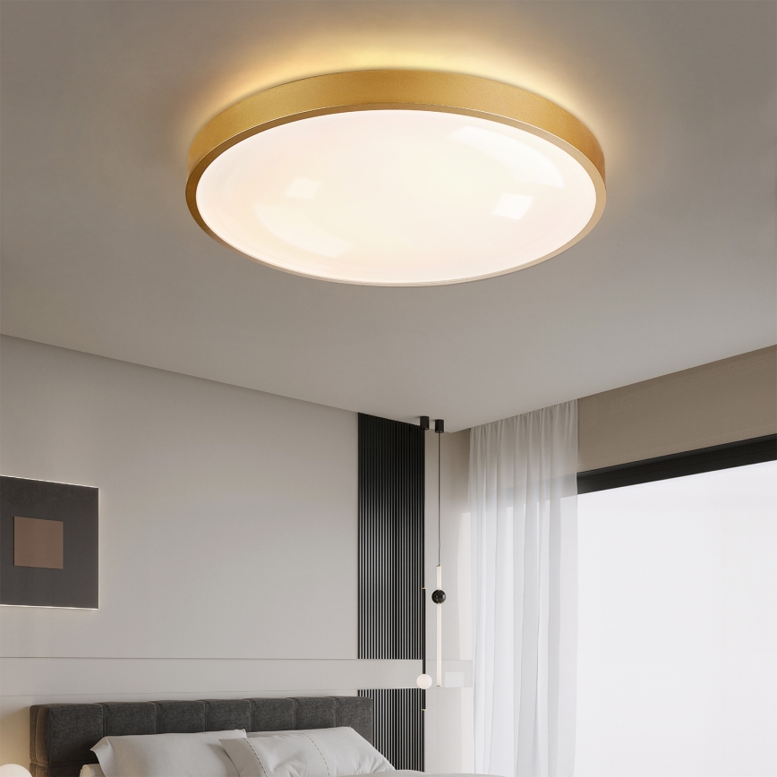Brilagi - dimmbare LED-Deckenleuchte GLASS POOL DOUBLE LED/80W/230V 3000-6000K 60 cm goldfarben + Fernbedienung