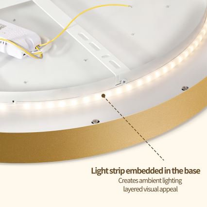 Brilagi - dimmbare LED-Deckenleuchte GLASS POOL DOUBLE LED/80W/230V 3000-6000K 60 cm goldfarben + Fernbedienung