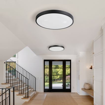 Brilagi - Dimmbare LED-Deckenleuchte GLASS POOL DOUBLE LED/80W/230V 3000-6000K 60 cm schwarz + Fernbedienung