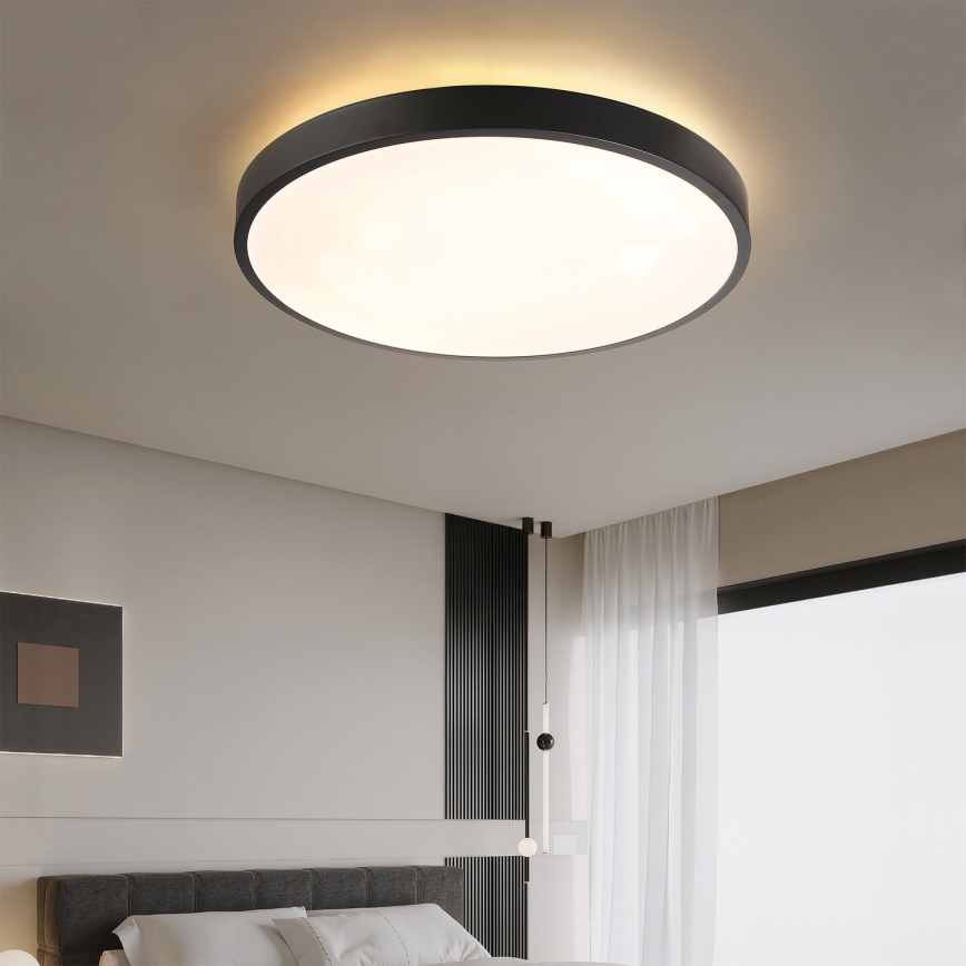 Brilagi - Dimmbare LED-Deckenleuchte GLASS POOL DOUBLE LED/80W/230V 3000-6000K 60 cm schwarz + Fernbedienung