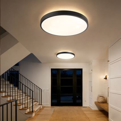 Brilagi - Dimmbare LED-Deckenleuchte GLASS POOL DOUBLE LED/80W/230V 3000-6000K 60 cm schwarz + Fernbedienung