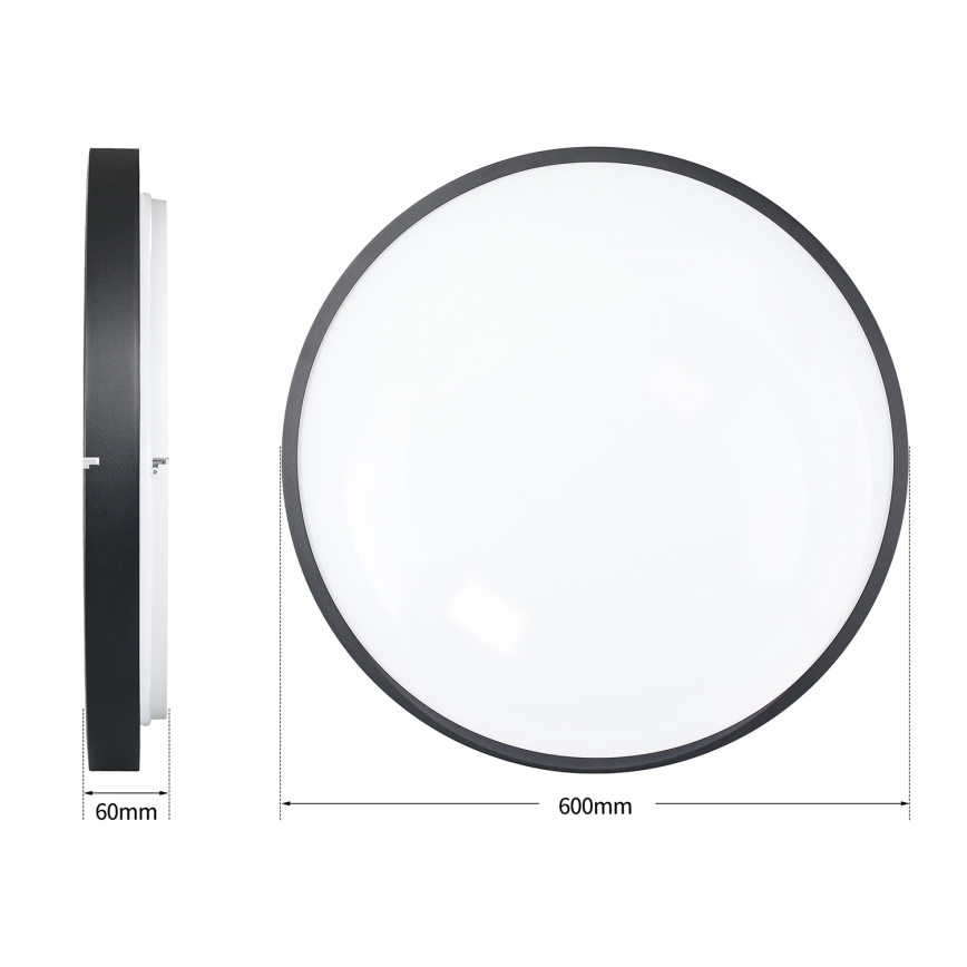 Brilagi - Dimmbare LED-Deckenleuchte GLASS POOL DOUBLE LED/80W/230V 3000-6000K 60 cm schwarz + Fernbedienung