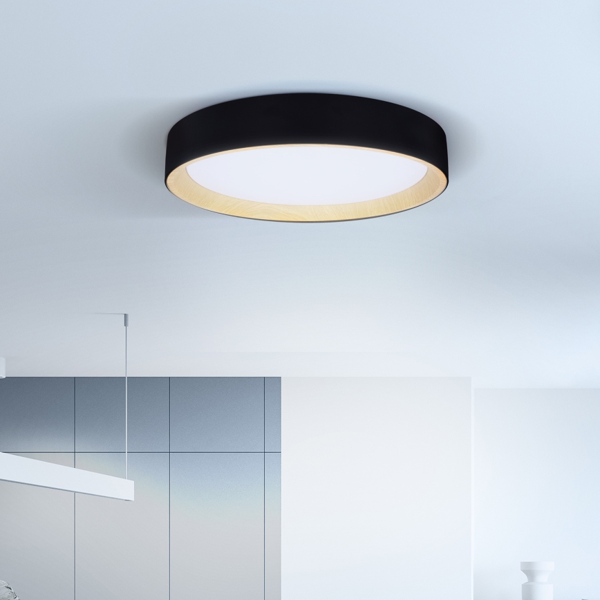 Brilagi - Dimmbare LED-Deckenleuchte LARIOS LED/48W/230V 3000-6500K ø 39 cm schwarz + Fernbedienung