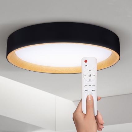 Brilagi - Dimmbare LED-Deckenleuchte LARIOS LED/60W/230V 3000-6500K ø 49 cm schwarz + Fernbedienung
