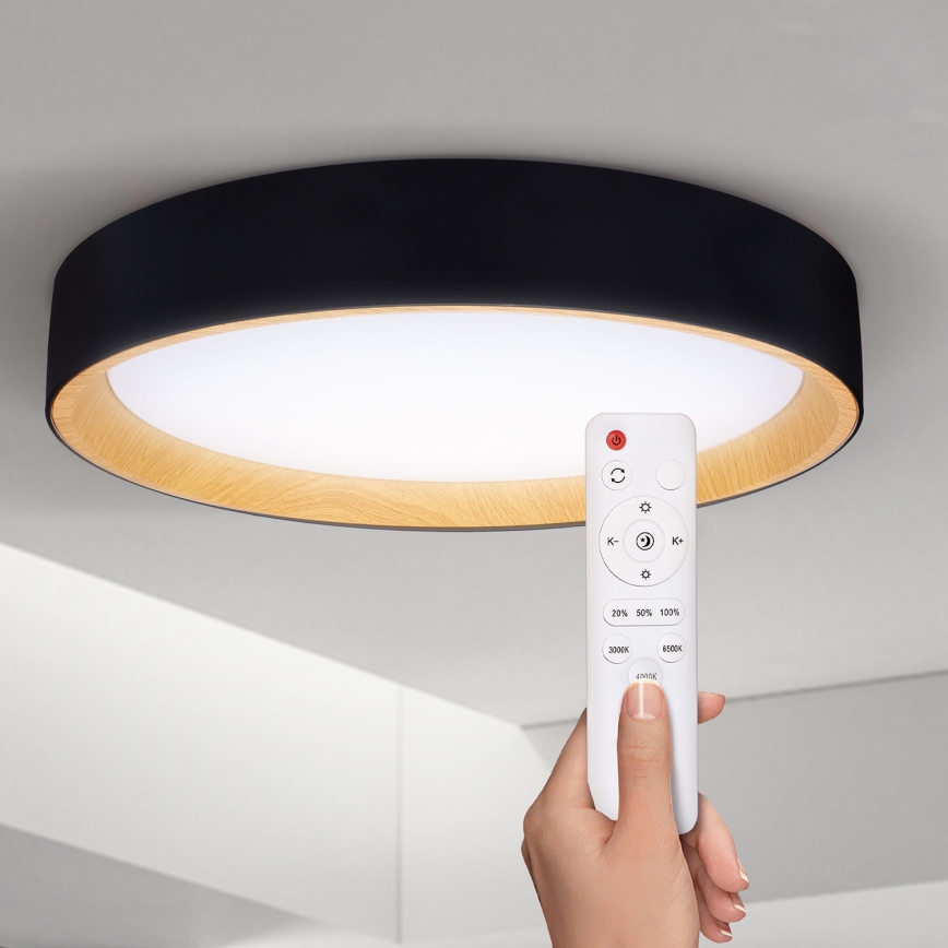 Brilagi - Dimmbare LED-Deckenleuchte LARIOS LED/60W/230V 3000-6500K ø 49 cm schwarz + Fernbedienung