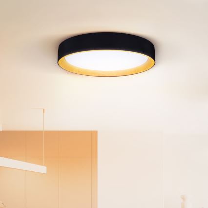 Brilagi - Dimmbare LED-Deckenleuchte LARIOS LED/60W/230V 3000-6500K ø 49 cm schwarz + Fernbedienung