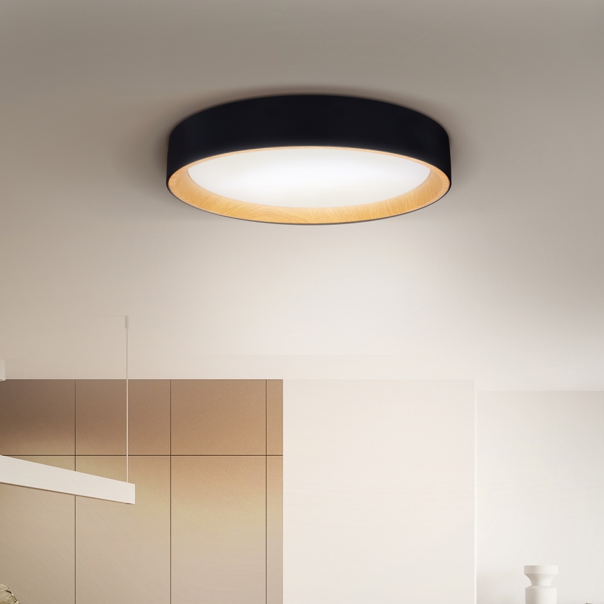 Brilagi - Dimmbare LED-Deckenleuchte LARIOS LED/60W/230V 3000-6500K ø 49 cm schwarz + Fernbedienung