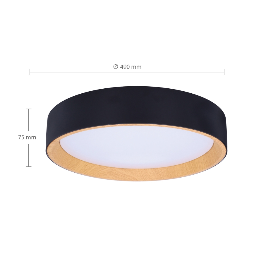 Brilagi - Dimmbare LED-Deckenleuchte LARIOS LED/60W/230V 3000-6500K ø 49 cm schwarz + Fernbedienung