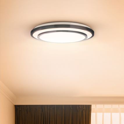 Brilagi - Dimmbare LED-Deckenleuchte LUCIANO LED/48W/230V 3000-6500K ø 39 cm schwarz + Fernbedienung