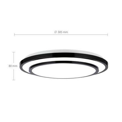 Brilagi - Dimmbare LED-Deckenleuchte LUCIANO LED/48W/230V 3000-6500K ø 39 cm schwarz + Fernbedienung