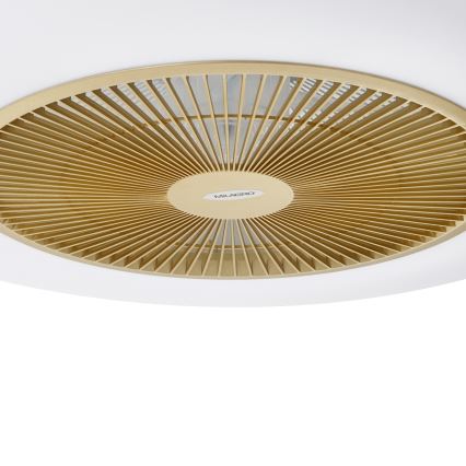 Brilagi - Dimmbare LED-Leuchte mit Ventilator AURA LED/38W/230V 3000-6000K golden + Fernbedienung