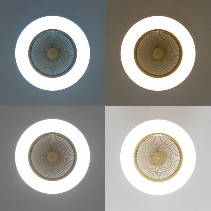 Brilagi - Dimmbare LED-Leuchte mit Ventilator AURA LED/38W/230V 3000-6000K golden + Fernbedienung