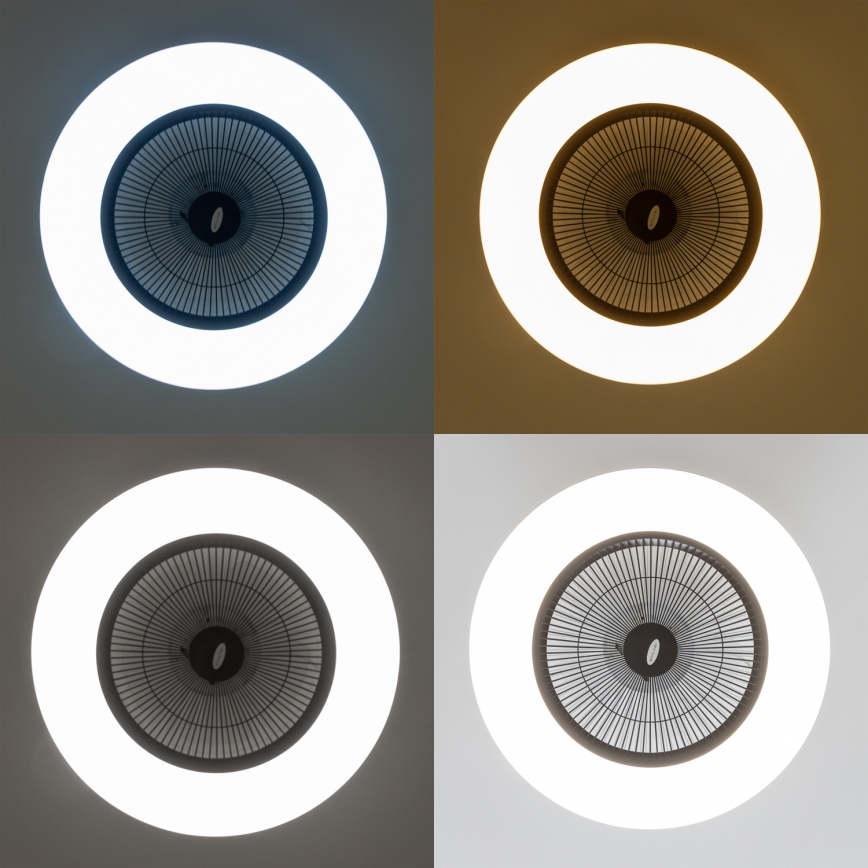 Brilagi - Dimmbare LED-Leuchte mit Ventilator AURA LED/38W/230V 3000-6000K schwarz + Fernbedienung