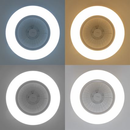 Brilagi - Dimmbare LED-Leuchte mit Ventilator AURA LED/38W/230V weiß + Fernbedienung