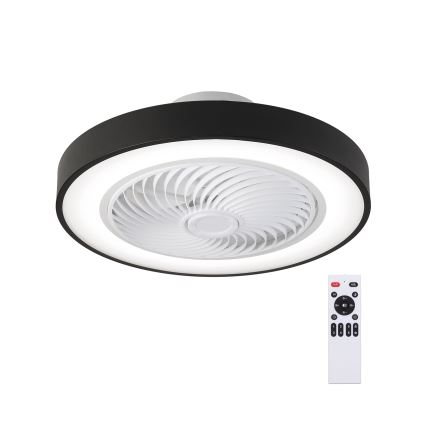 Brilagi - Dimmbare LED-Deckenleuchte mit Ventilator LED/30W/230V 3000-6500K schwarz + Fernbedienung