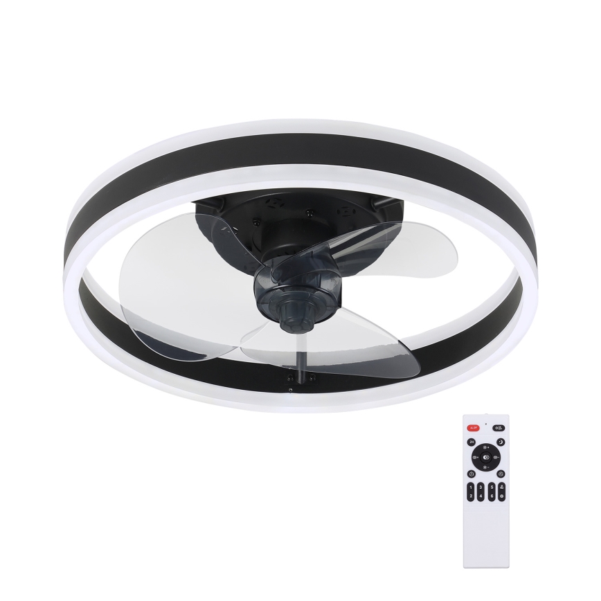 Brilagi - Dimmbare LED-Deckenleuchte mit Ventilator LED/30W/230V 3000-6500K schwarz + Fernbedienung