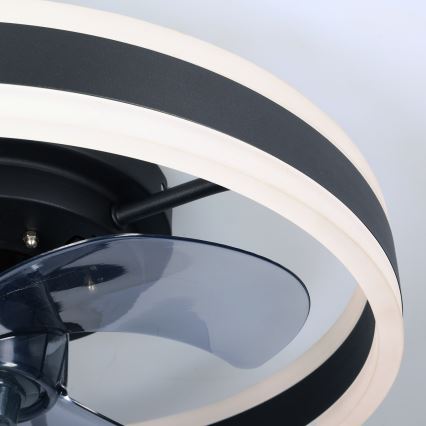 Brilagi - Dimmbare LED-Deckenleuchte mit Ventilator LED/30W/230V 3000-6500K schwarz + Fernbedienung