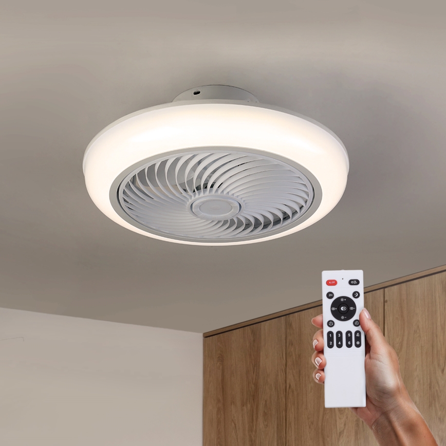 Brilagi - Dimmbare LED-Deckenleuchte mit Ventilator LED/30W/230V 3000-6500K weiß + Fernbedienung