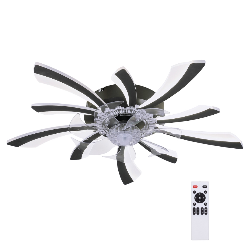 Brilagi - Dimmbare LED-Deckenleuchte mit Ventilator LED/50W/230V 3000-6500K schwarz + Fernbedienung