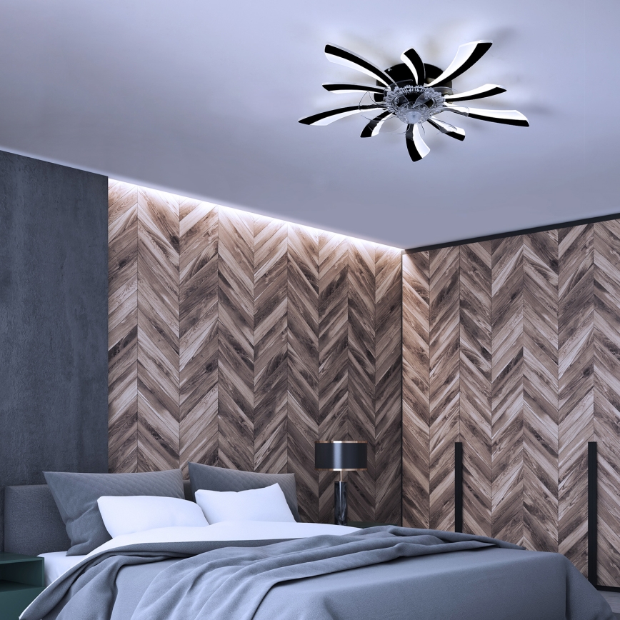 Brilagi - Dimmbare LED-Deckenleuchte mit Ventilator LED/50W/230V 3000-6500K schwarz + Fernbedienung