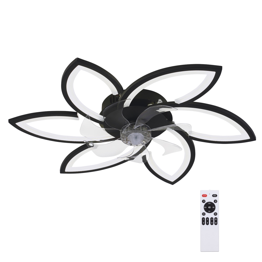 Brilagi - Dimmbare LED-Deckenleuchte mit Ventilator LED/50W/230V 3000-6500K schwarz + Fernbedienung