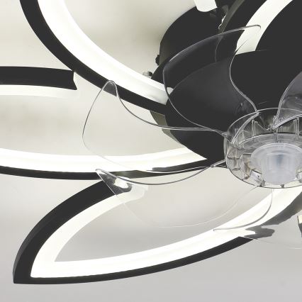 Brilagi - Dimmbare LED-Deckenleuchte mit Ventilator LED/50W/230V 3000-6500K schwarz + Fernbedienung